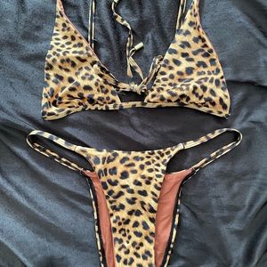 Monday Swimwear cheetah bikini set